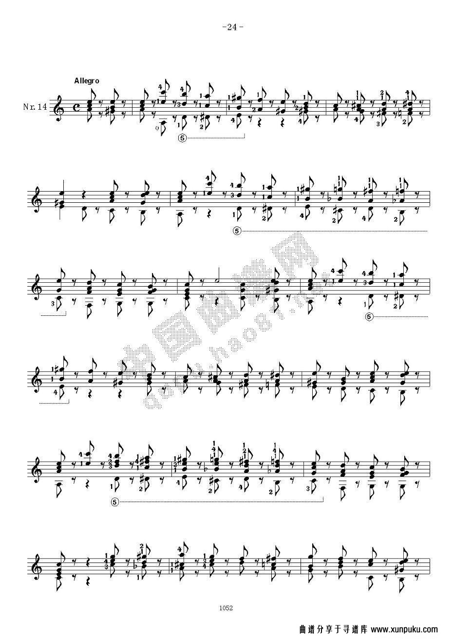 索尔·克斯特26首练习曲之11——15吉他谱第10页