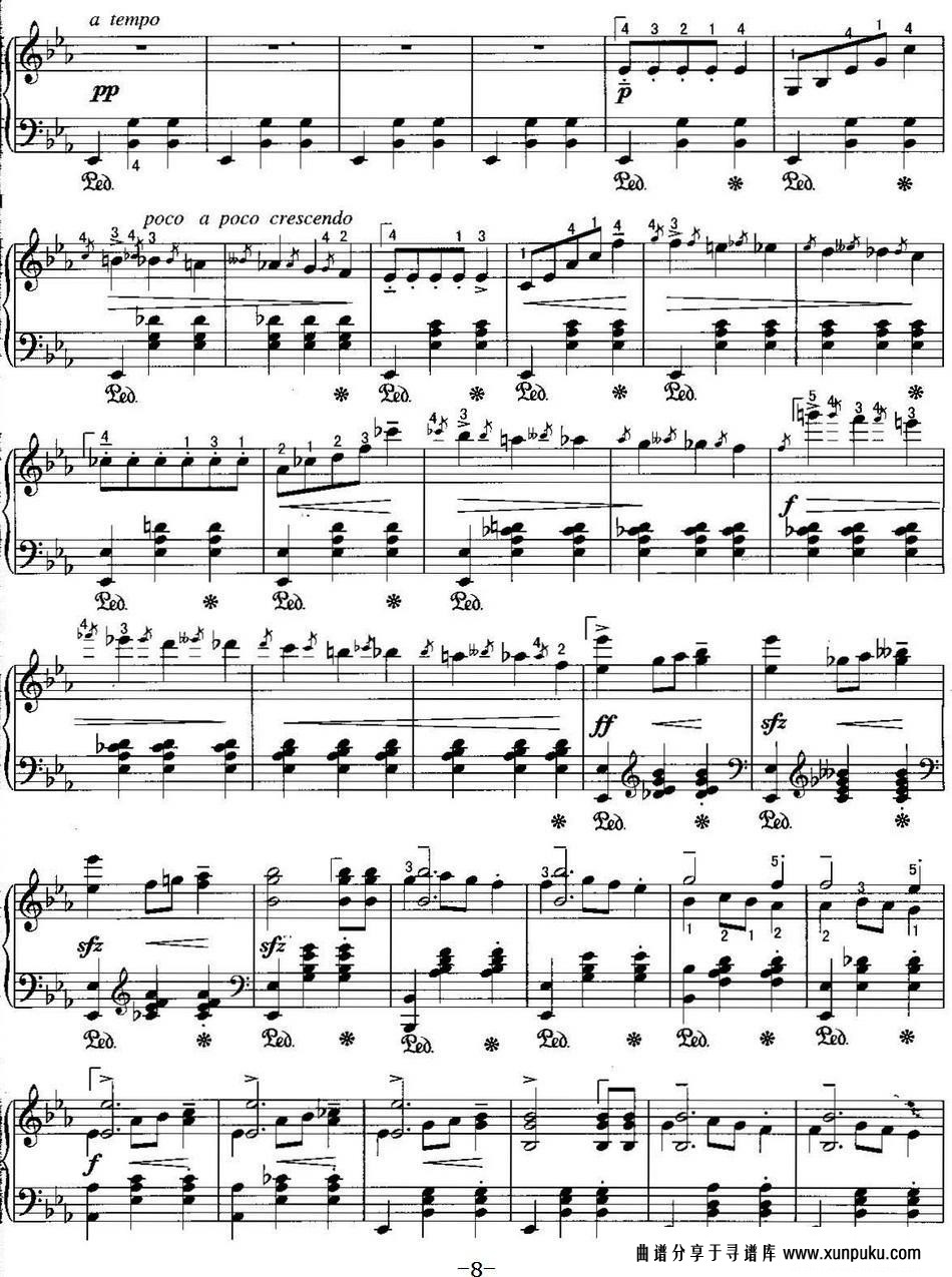 不可不弹的世界钢琴名曲：旋律（f大调）简谱第8页