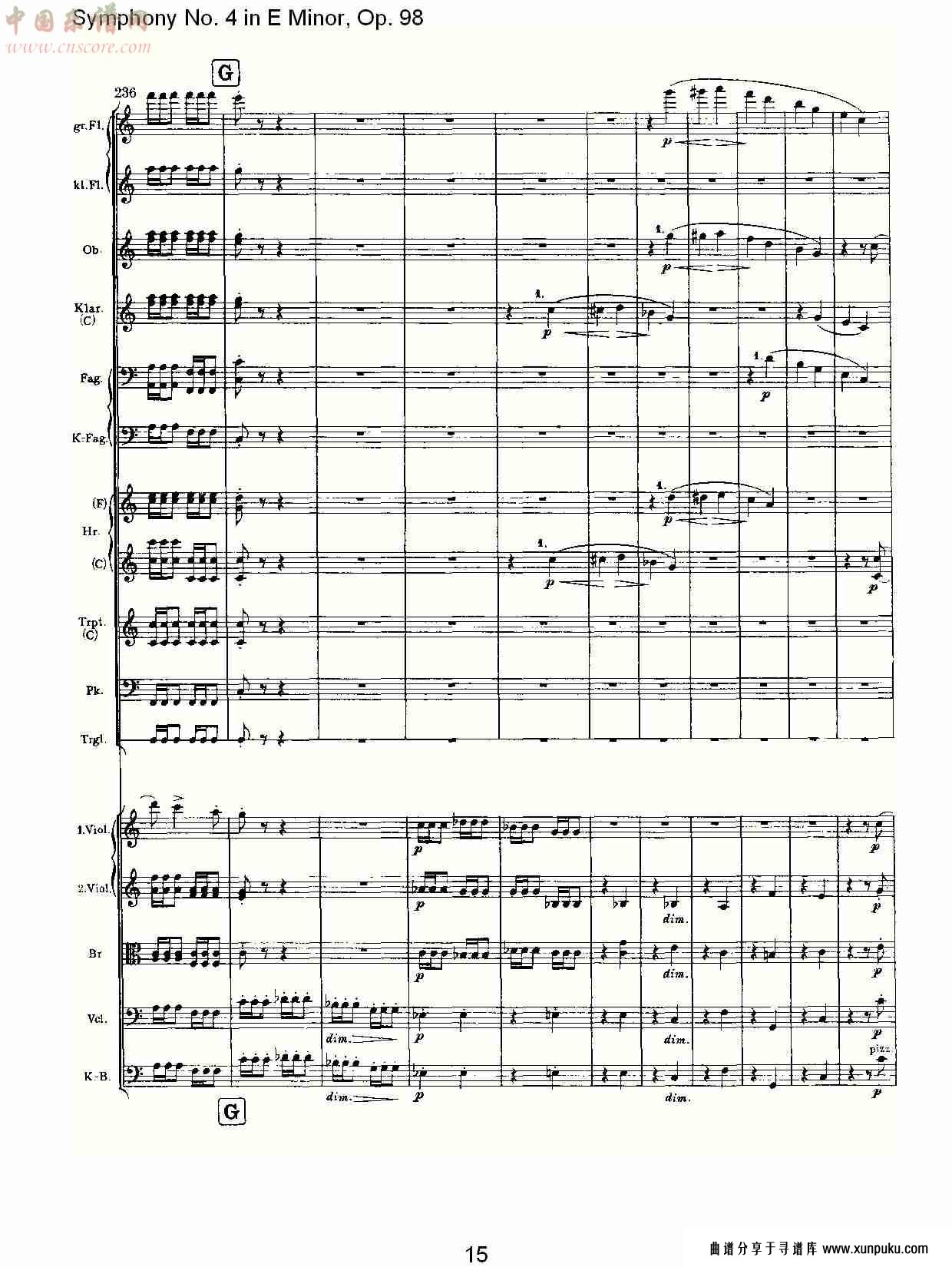e小调第四交响曲, op.98第三乐章（三）总谱第5页
