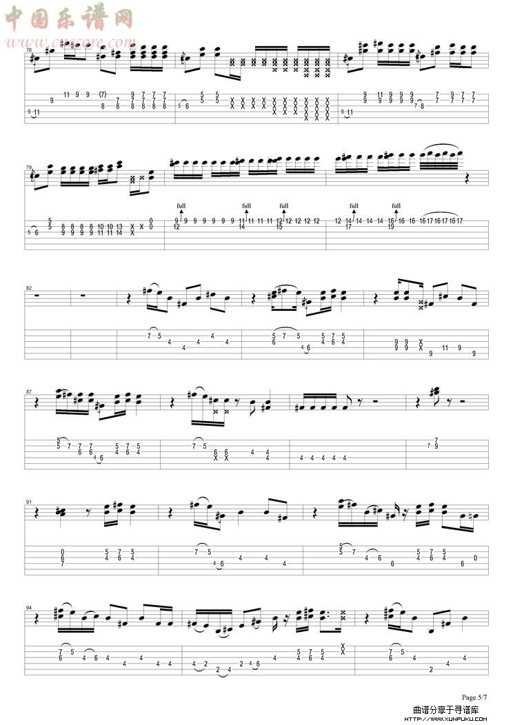 all along the watchtower吉他谱第5页