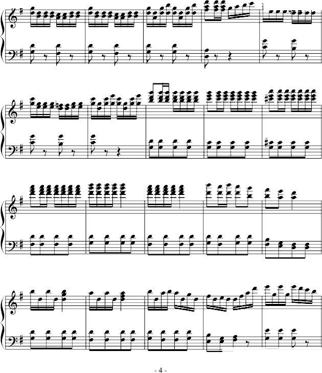 游击进行曲钢琴谱第4页