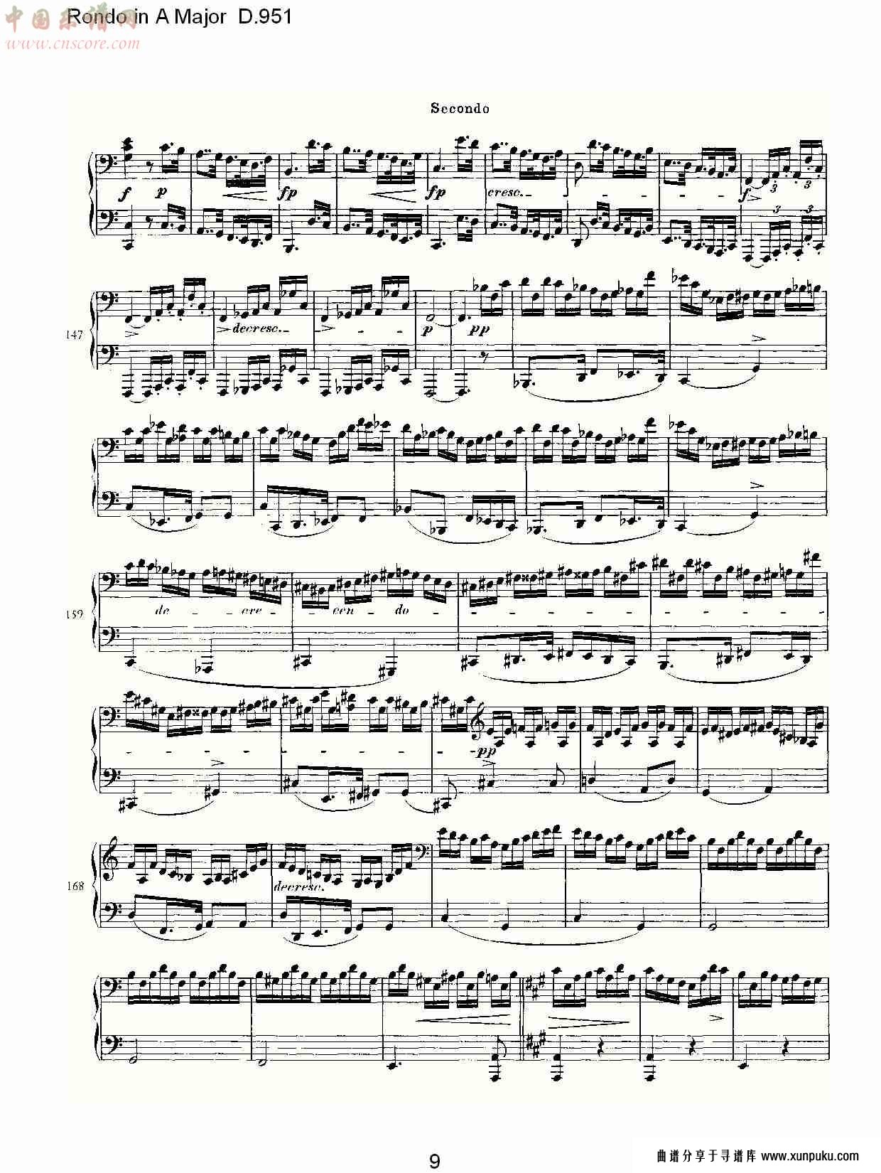 rondo in a major d.951  ａ大调回旋曲d.951（二）总谱第4页