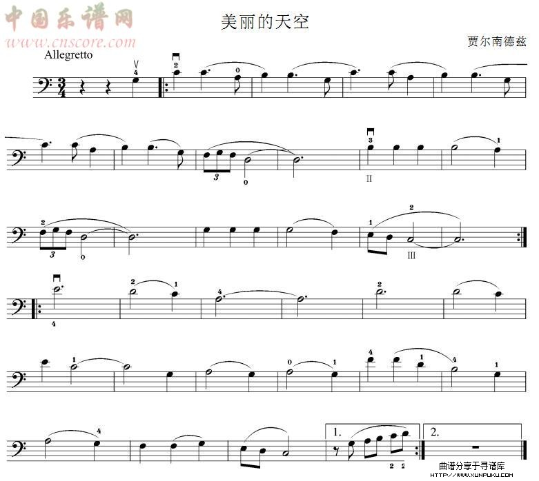 美丽的天空(大提琴谱)其他曲谱