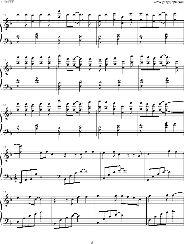 letter song钢琴谱第6页