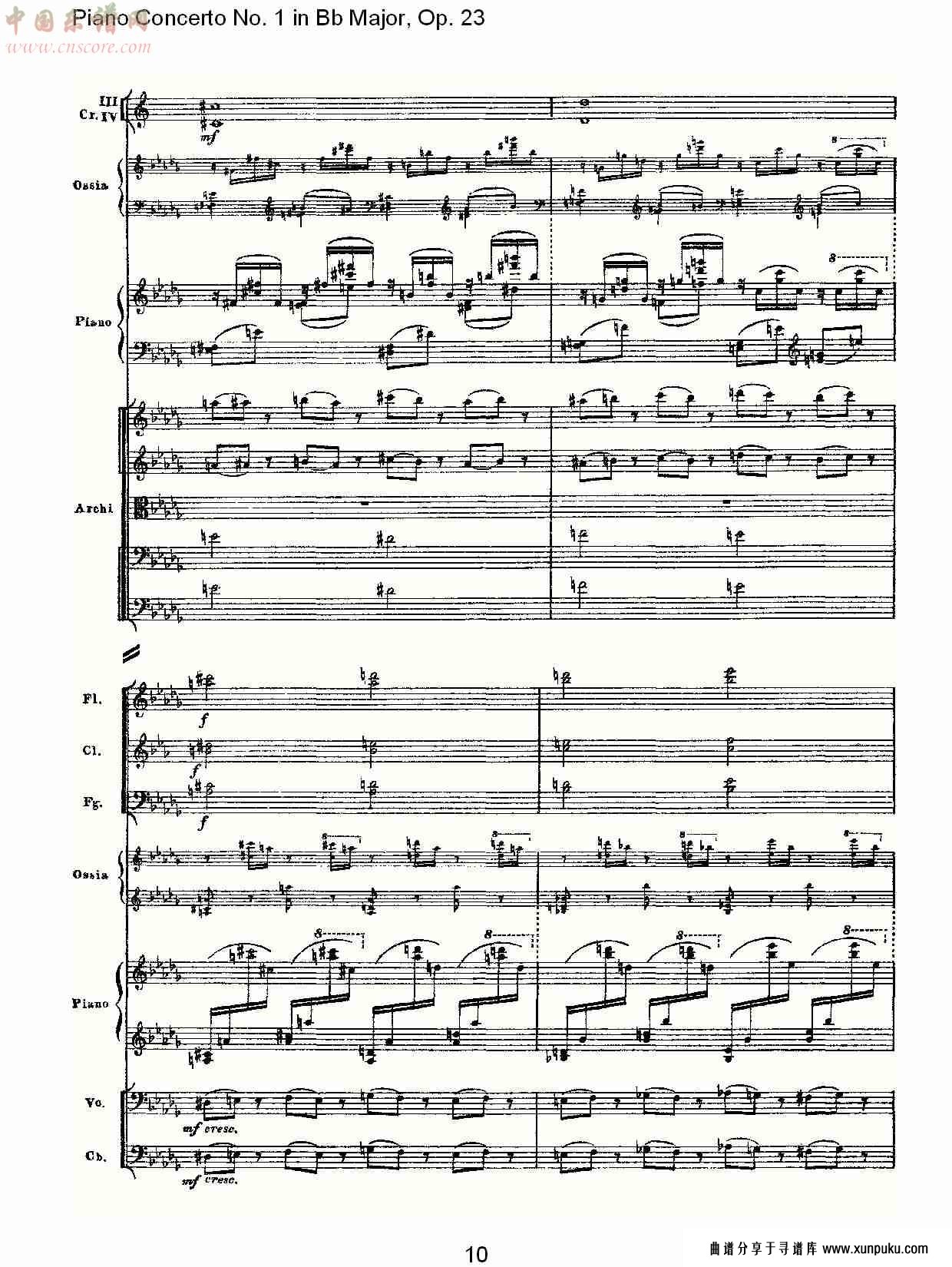 bb大调第一钢琴协奏曲,op.23第一乐章第二部（二）总谱第5页