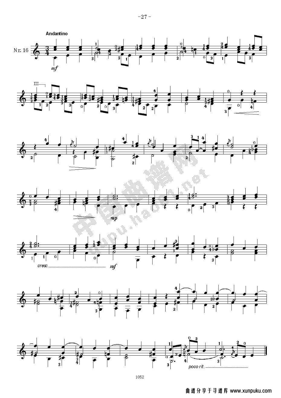 索尔·克斯特26首练习曲之16——20吉他谱第2页