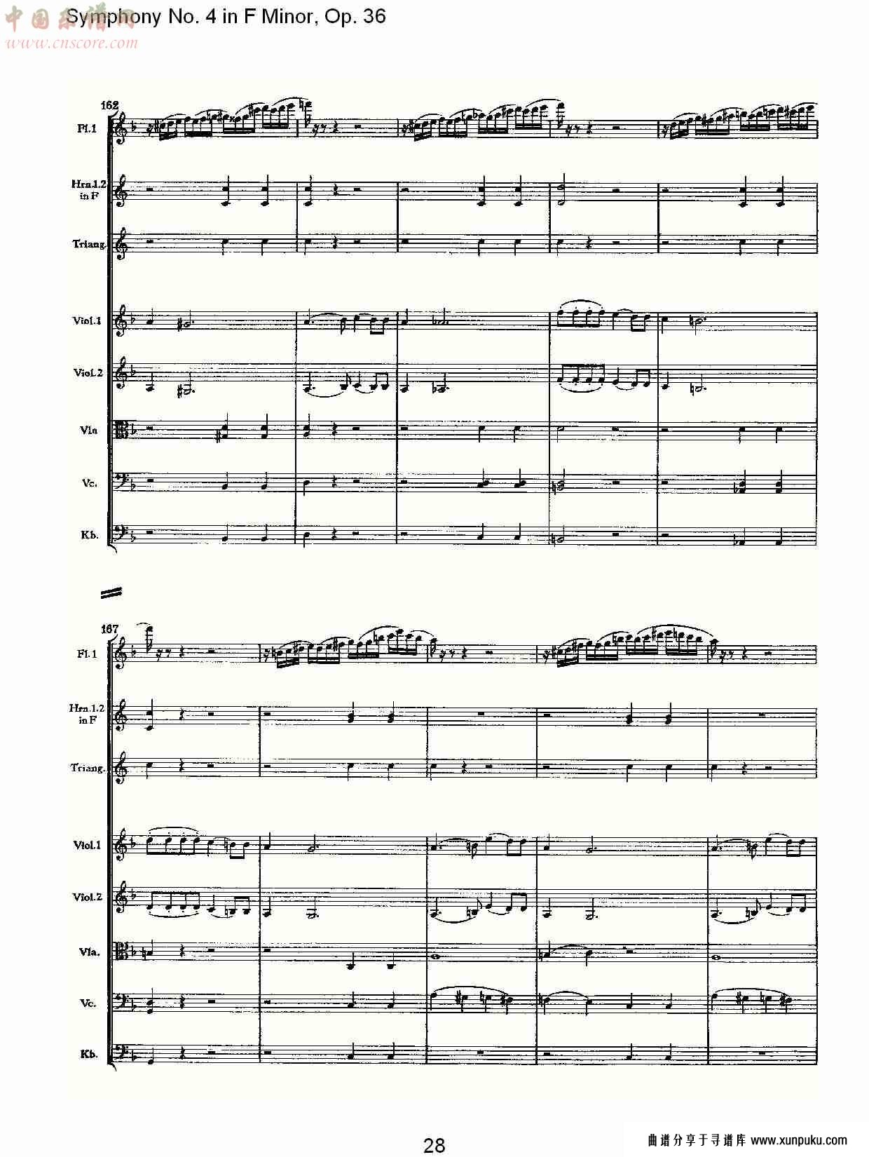 f小调第四交响曲,  op. 36 第四乐章（六）总谱第3页