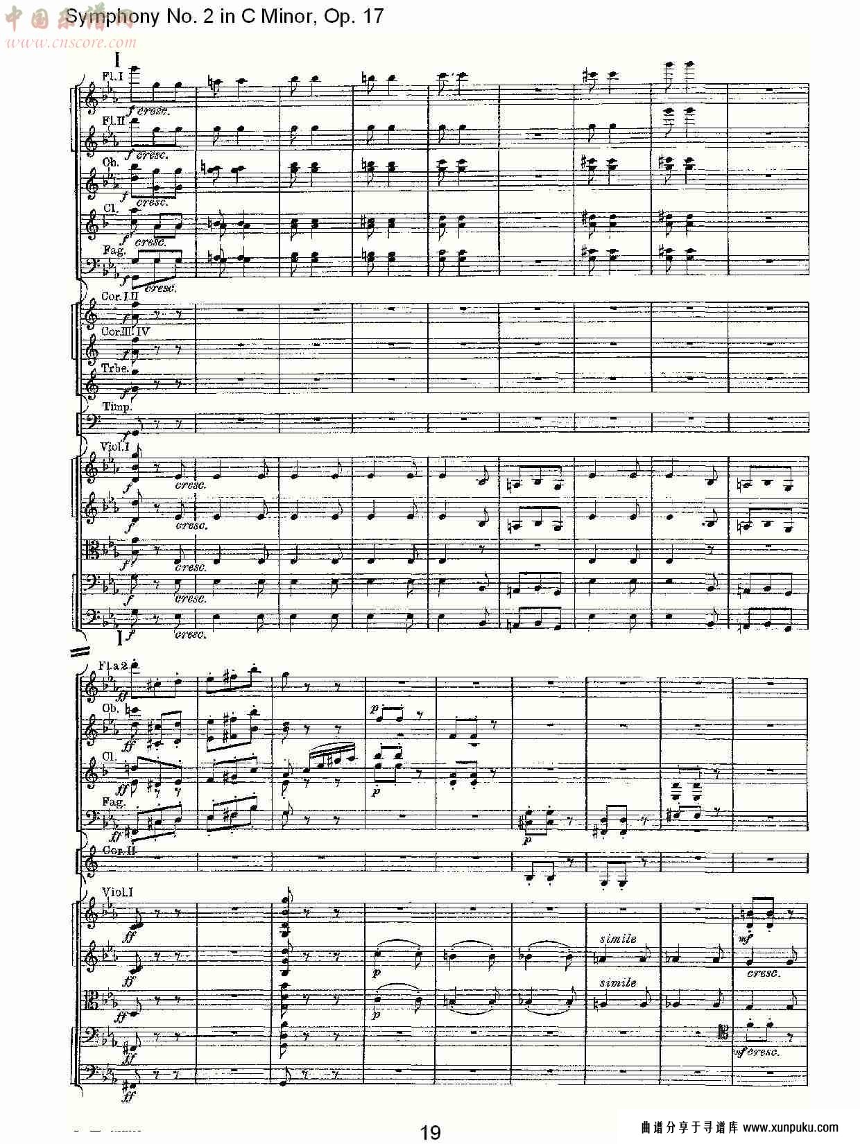 c小调第二交响曲, op.17第三乐章（四）总谱第4页