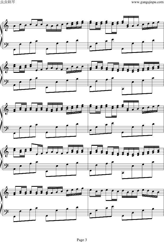 variations on the kanon钢琴谱第3页