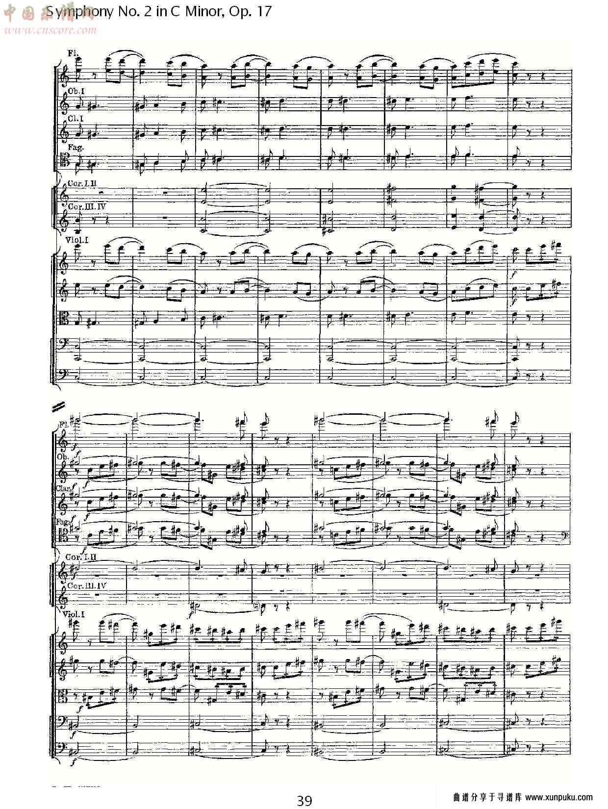 c小调第二交响曲, op.17第四乐章（八）总谱第4页