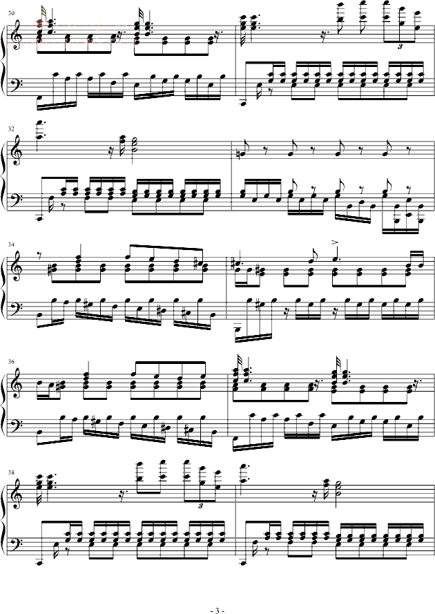 永别了，2009钢琴谱第3页
