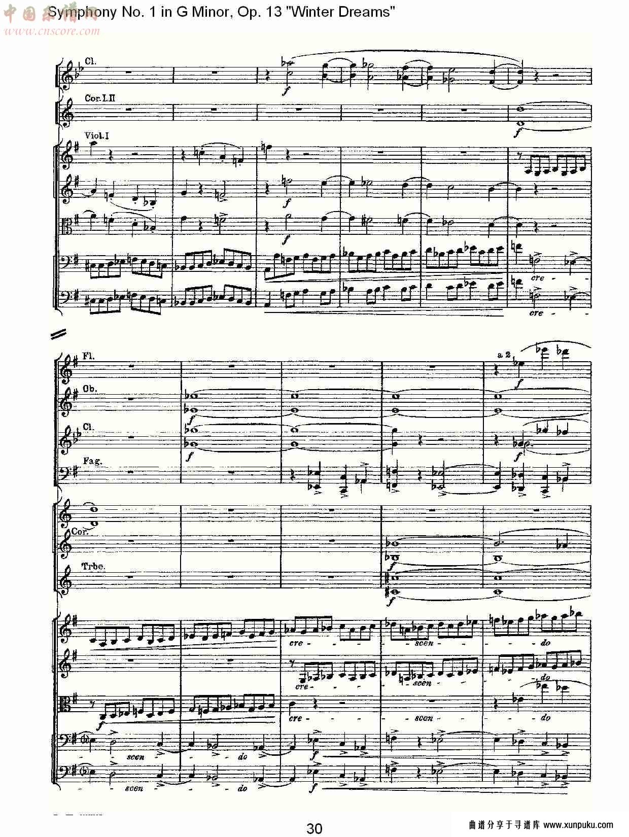 g小调第一交响曲,op.13冬天的梦幻第四乐章（六）总谱第5页