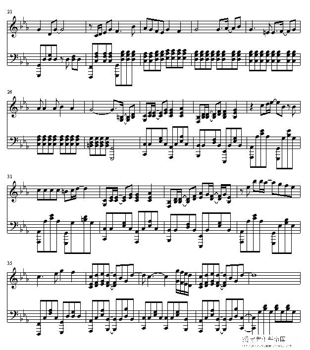 羊之歌主题曲钢琴谱第2页