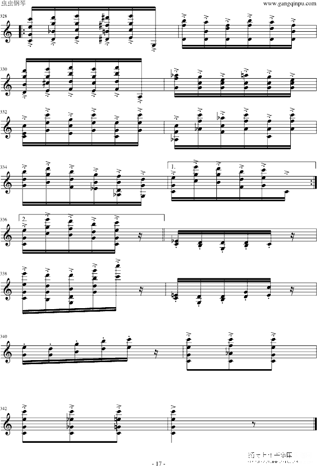 桑塔露琪亚变奏曲钢琴谱第9页