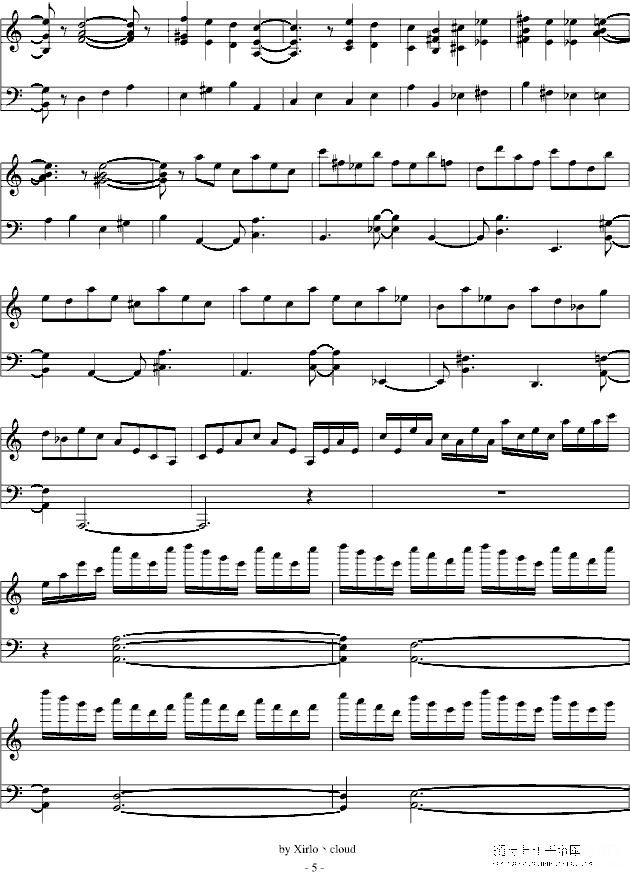 the reminiscence 古典练习曲钢琴谱第5页
