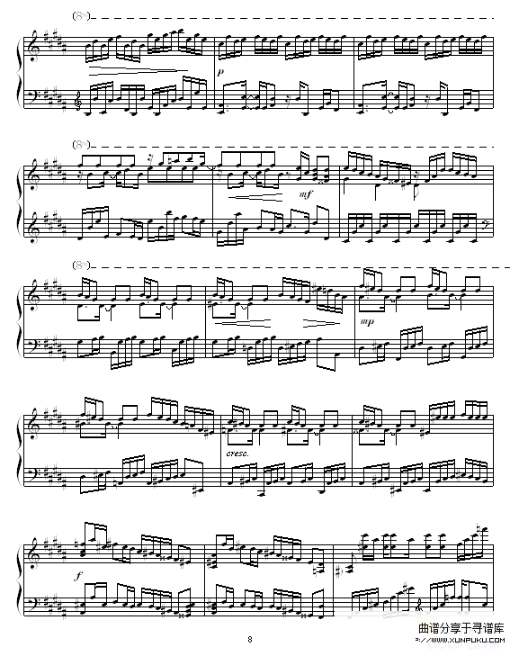 B大调练习曲-辛普森钢琴谱第8页