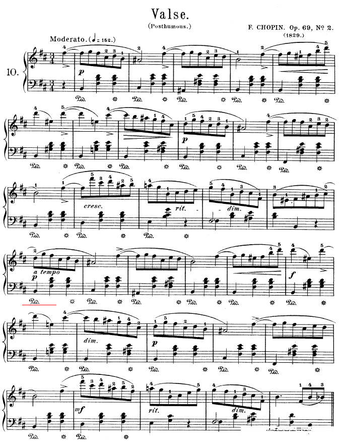 b小调圆舞曲作品69号之2钢琴谱(钢琴曲)钢琴谱第1页