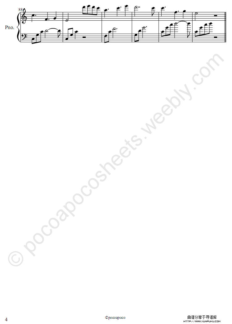 what are words钢琴谱第4页