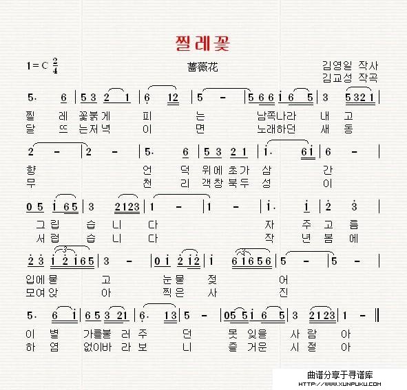 [韩国]蔷薇花简谱