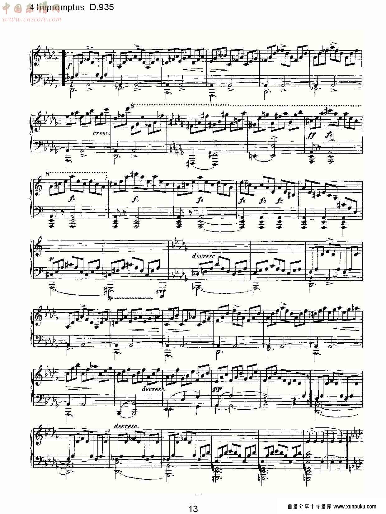 4 impromptus d.935  4人即兴演奏d.935（三）总谱第3页