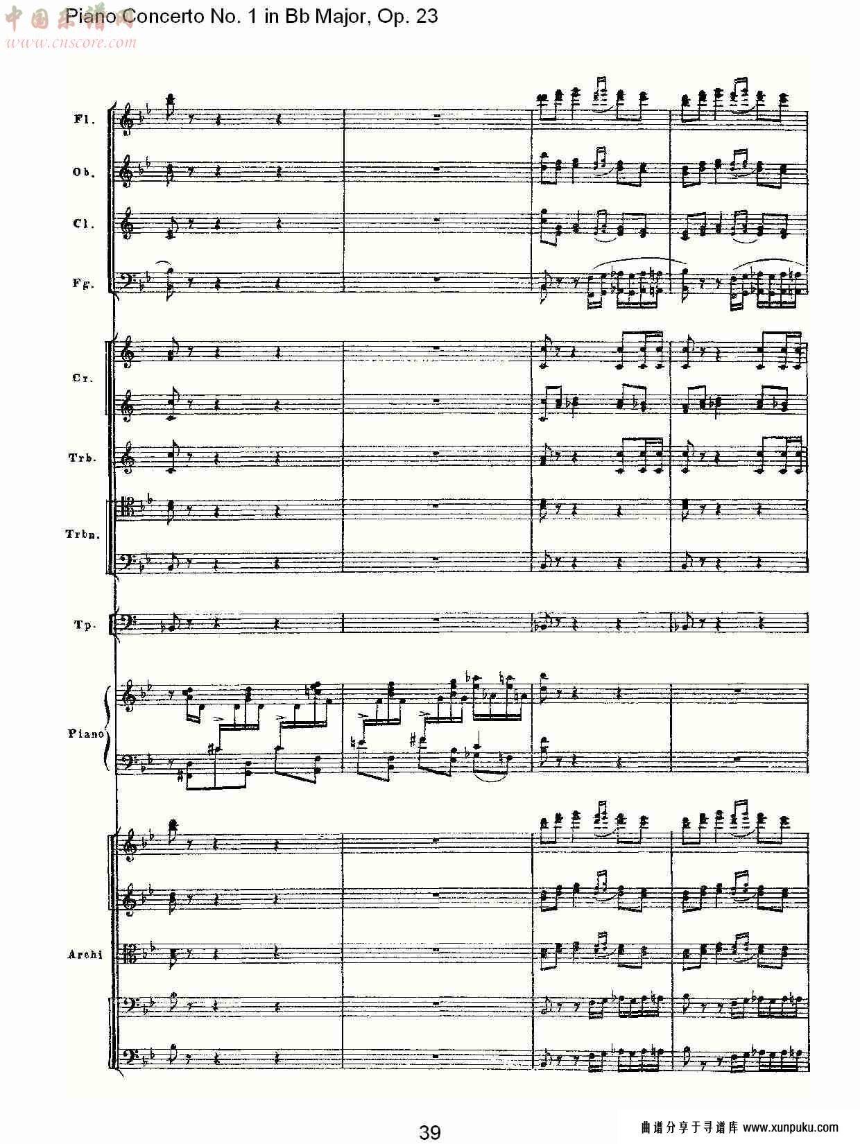 bb大调第一钢琴协奏曲,op.23第三乐章（八）总谱第2页
