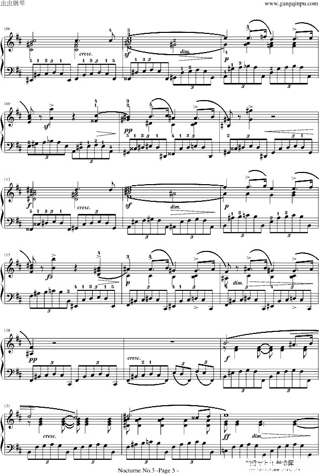 肖邦夜曲no.3,op.93钢琴谱(钢琴曲)钢琴谱第5页