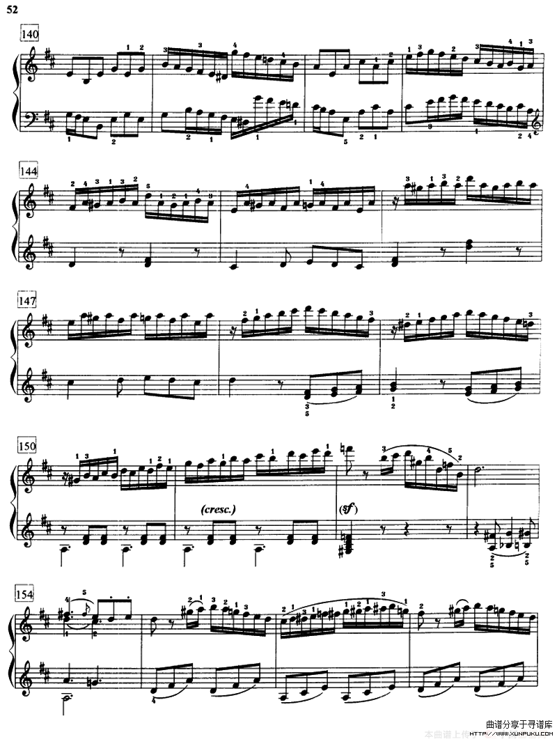 d大调奏鸣曲（k.576）钢琴谱第8页