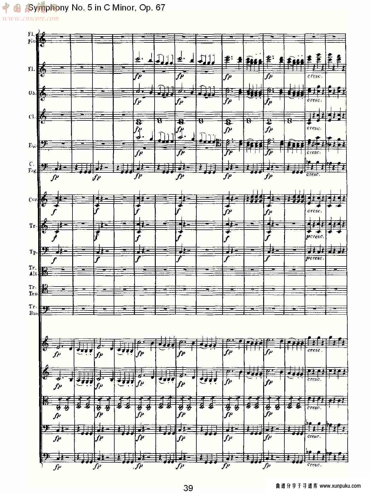 c大调第五交响曲 op.67 第四乐章总谱第33页