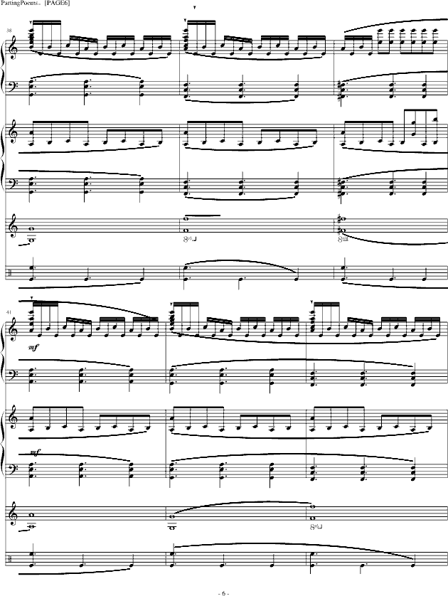 partingpoems离别之诗钢琴谱第6页