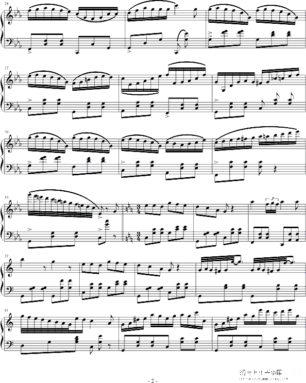 c小调圆舞曲钢琴谱第2页