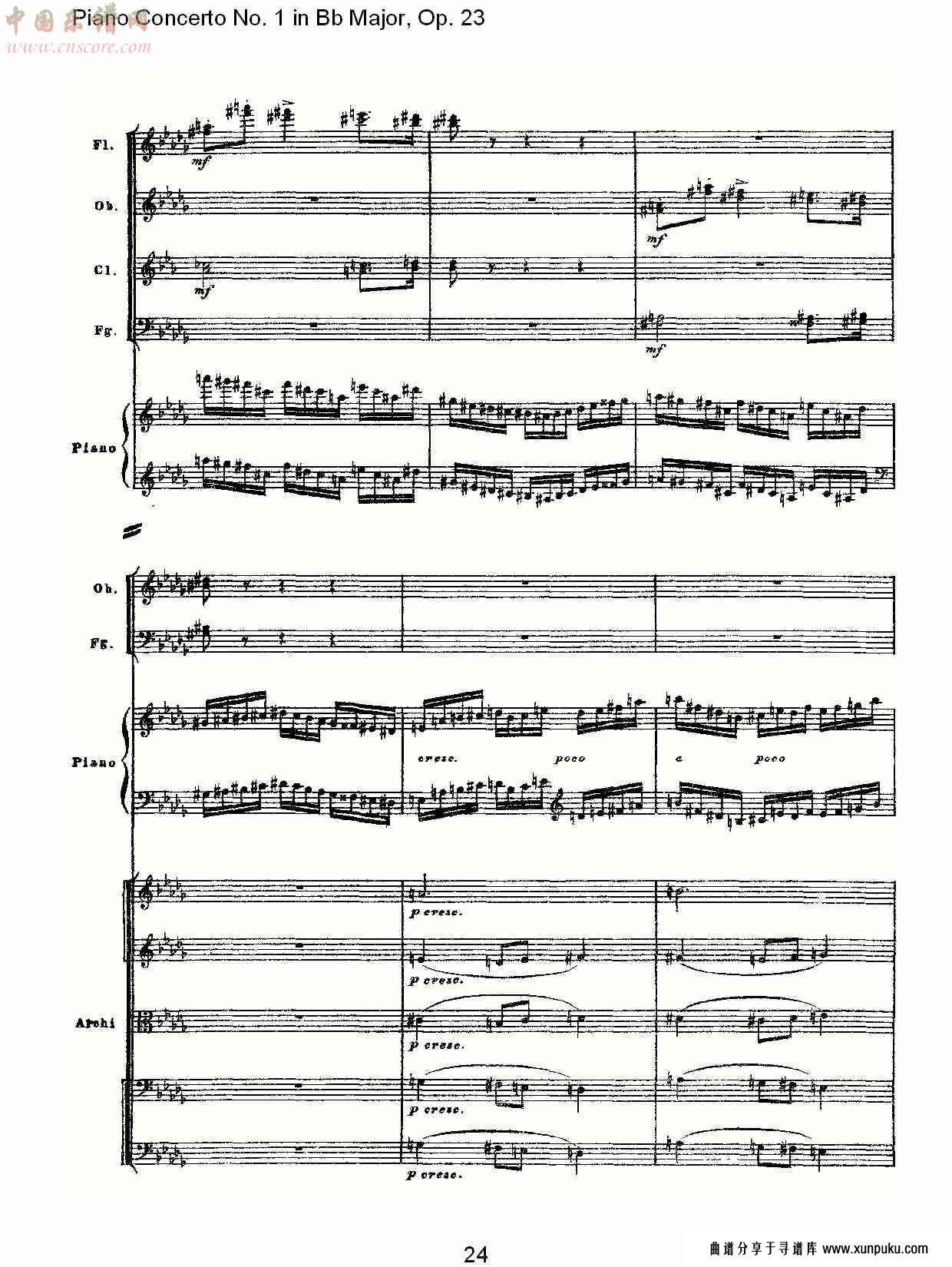 bb大调第一钢琴协奏曲,op.23第三乐章（五）总谱第4页