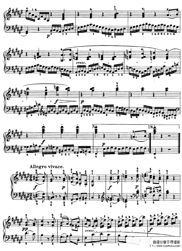 第二十四钢琴奏鸣曲-Op.78-贝多芬钢琴谱第5页