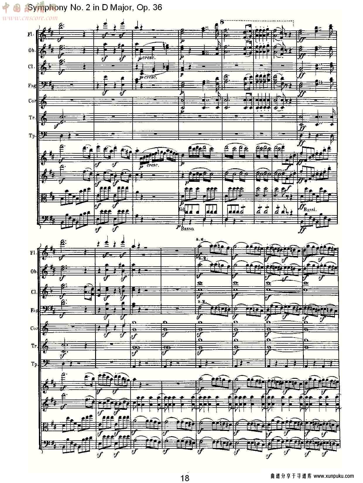 d大调第二交响曲 op. 36 第一乐章总谱第10页