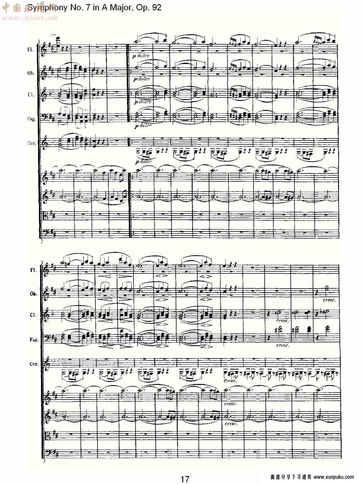 a大调第七交响曲 op.92 第三乐章总谱第9页