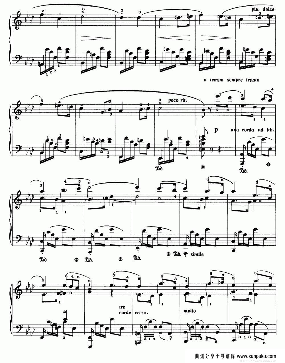 无词浪漫曲（福雷作品第17号之三）钢琴谱第2页