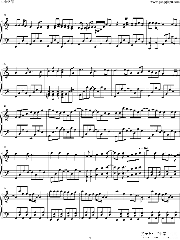 【事务员g】v家134名曲连弹钢琴谱第39页