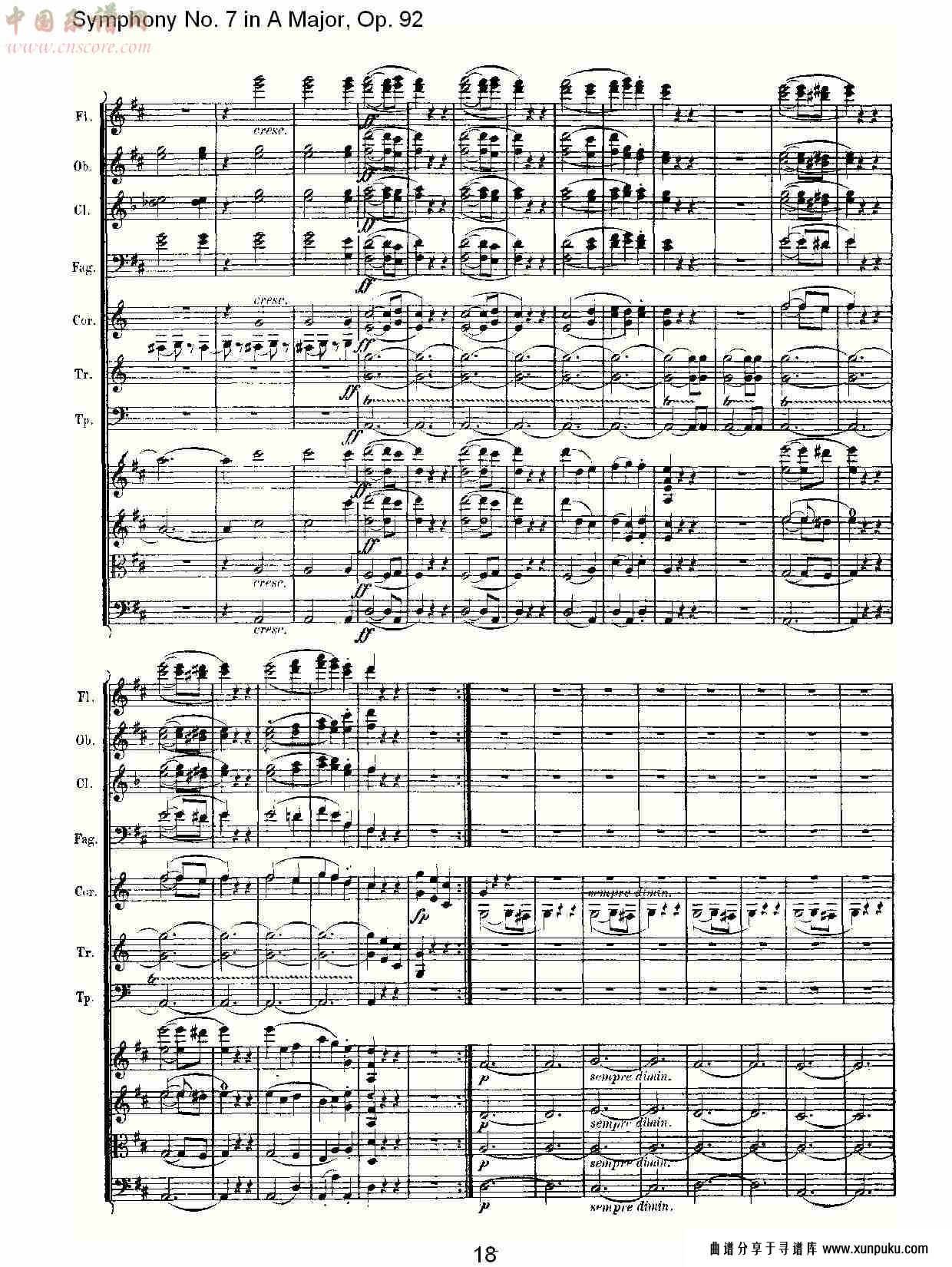 a大调第七交响曲 op.92 第三乐章总谱第10页