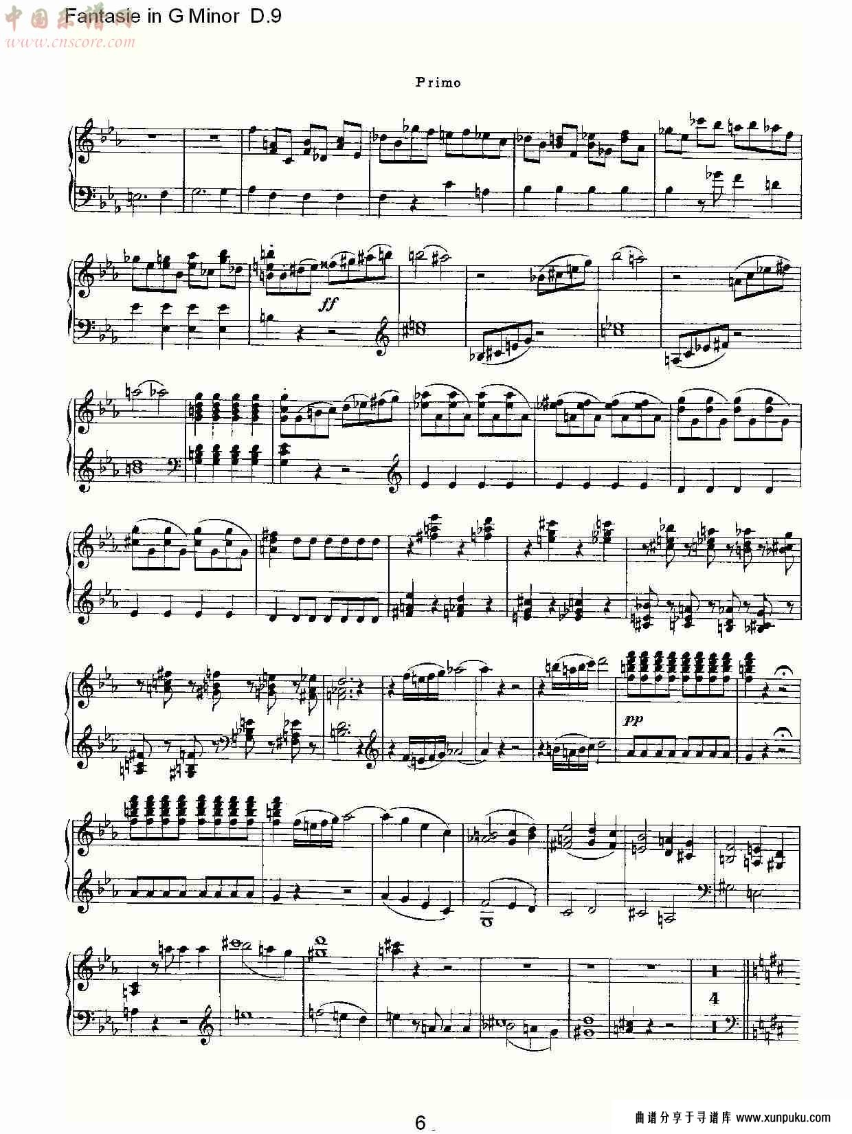 fantasie in g minor d.9   g小调幻想曲d.9（二）总谱第1页