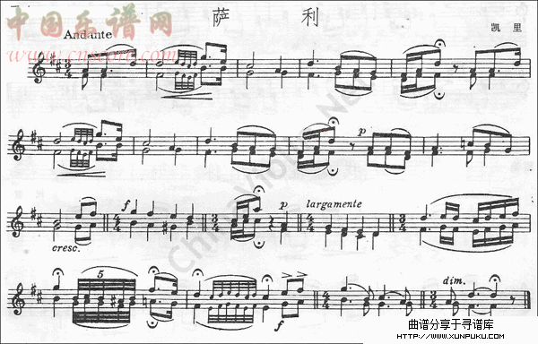 凯里《萨利》小提琴谱