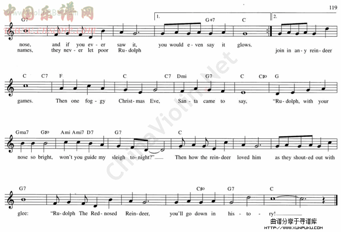 rudolph the red-nosed reindeer小提琴谱第2页