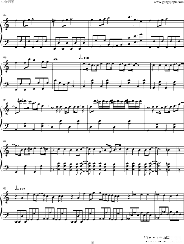 【事务员g】v家134名曲连弹钢琴谱第7页