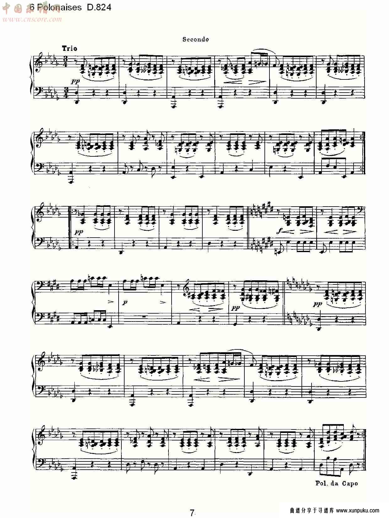 6 polonaises d.824  6波罗乃兹舞曲d.824（二）总谱第2页