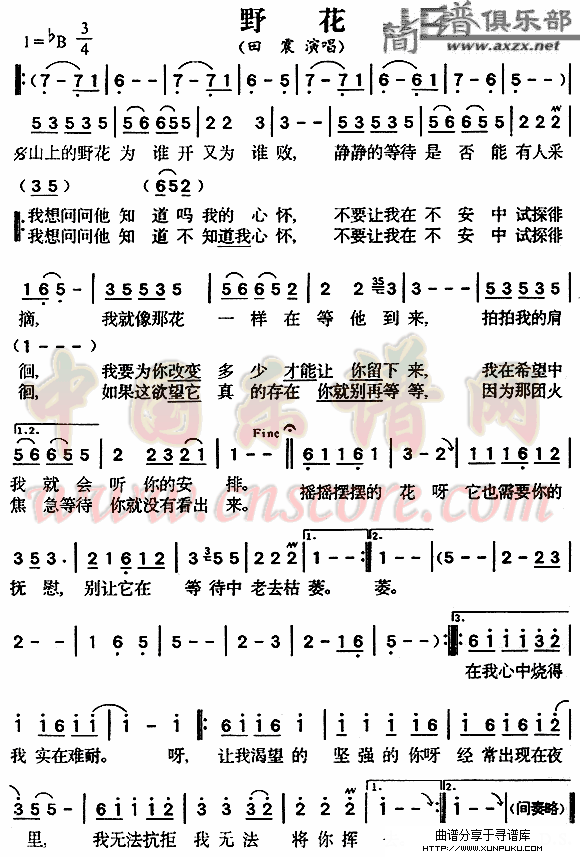 野花简谱