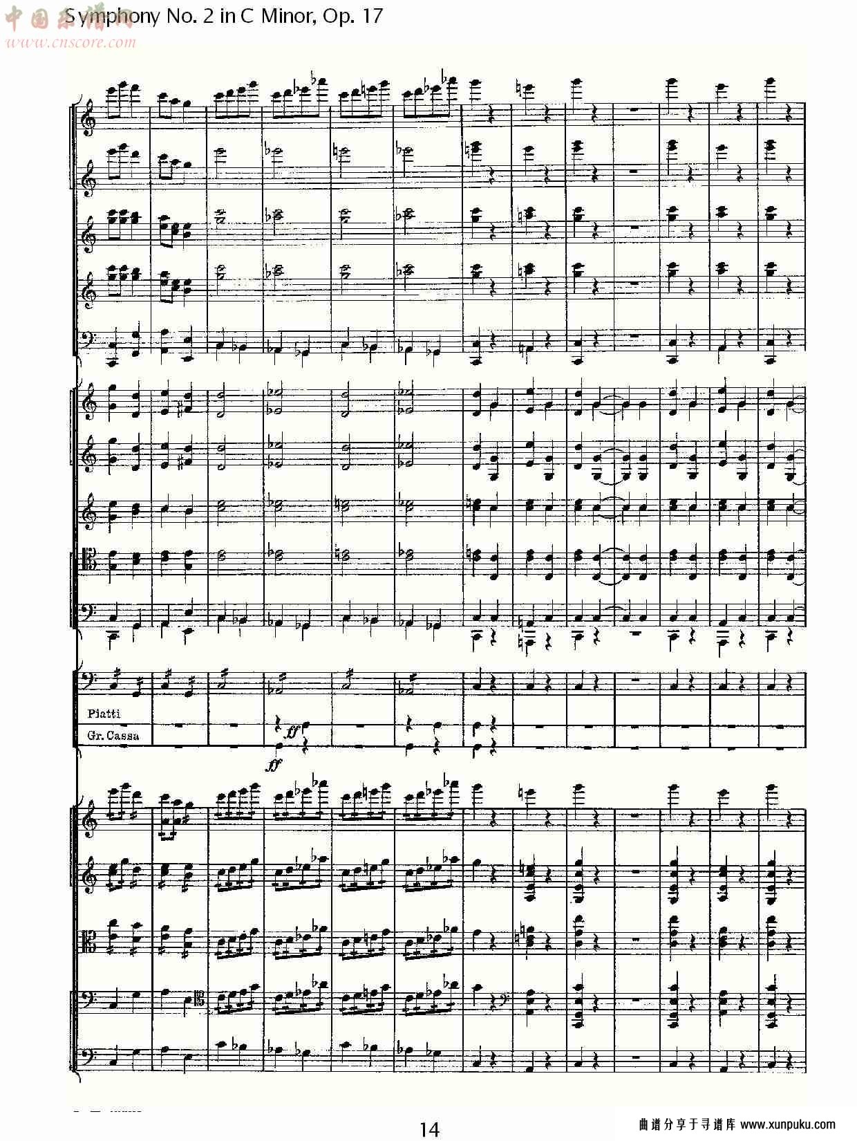 c小调第二交响曲, op.17第四乐章（三）总谱第4页