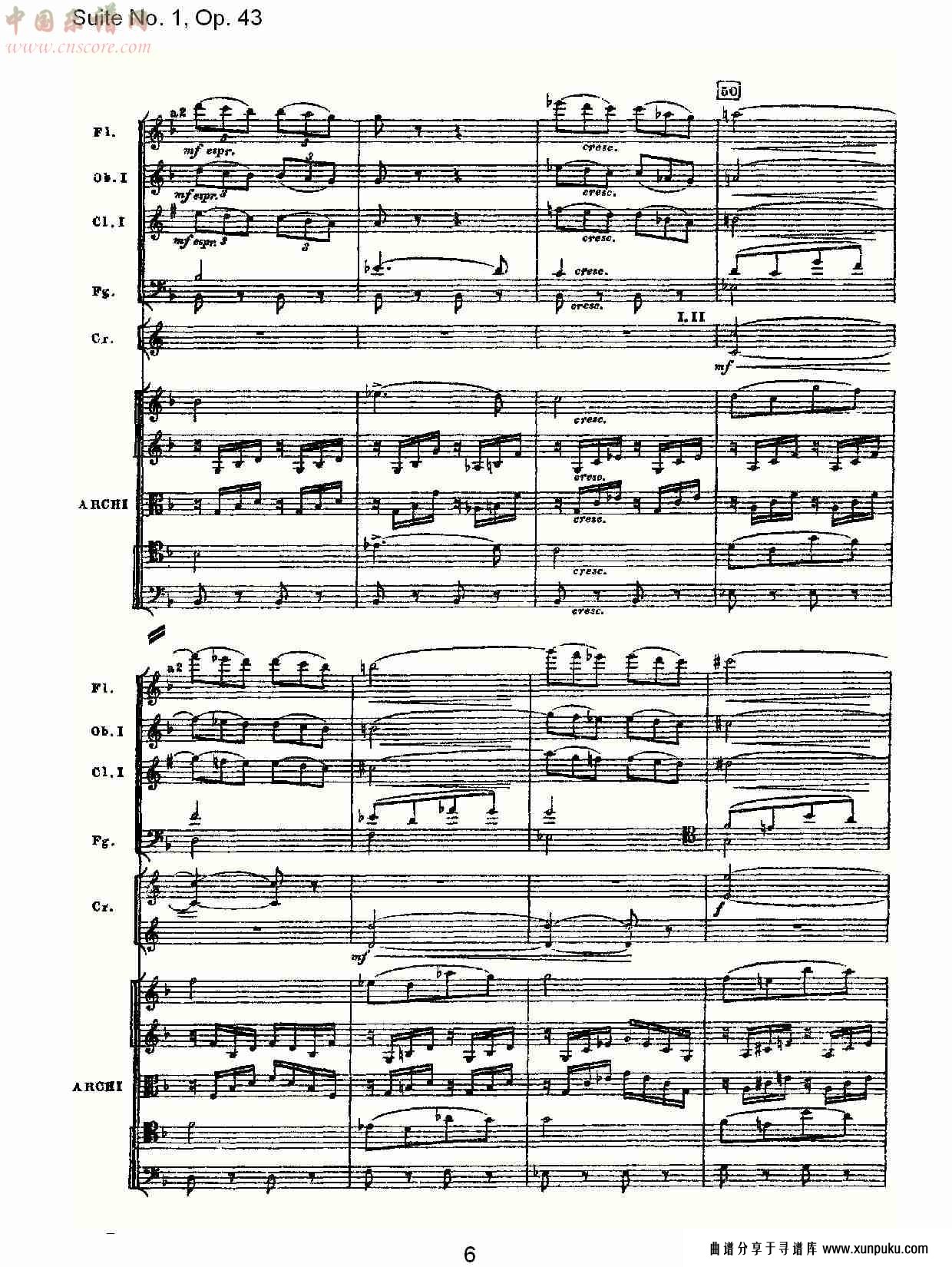 suite no.1, op.43   第一套曲,op.43第三乐章（二）总谱第1页