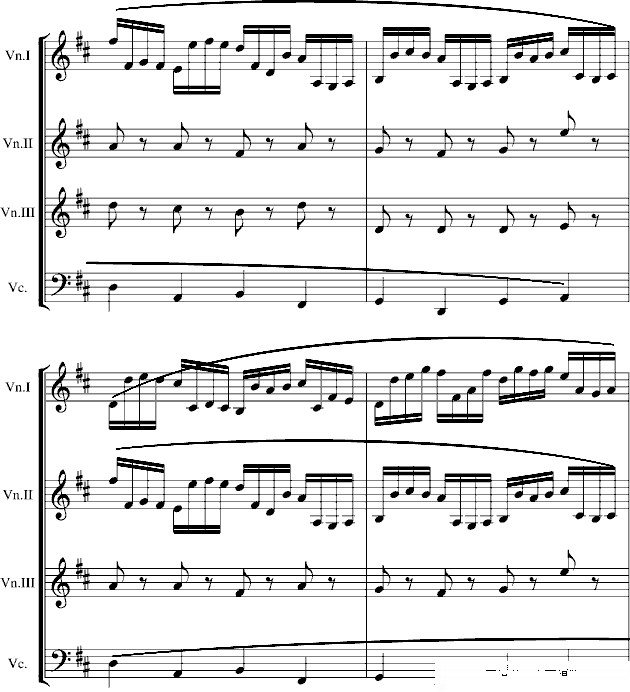 卡农交响曲(3小提琴+1大提琴)钢琴谱(钢琴曲)钢琴谱第9页