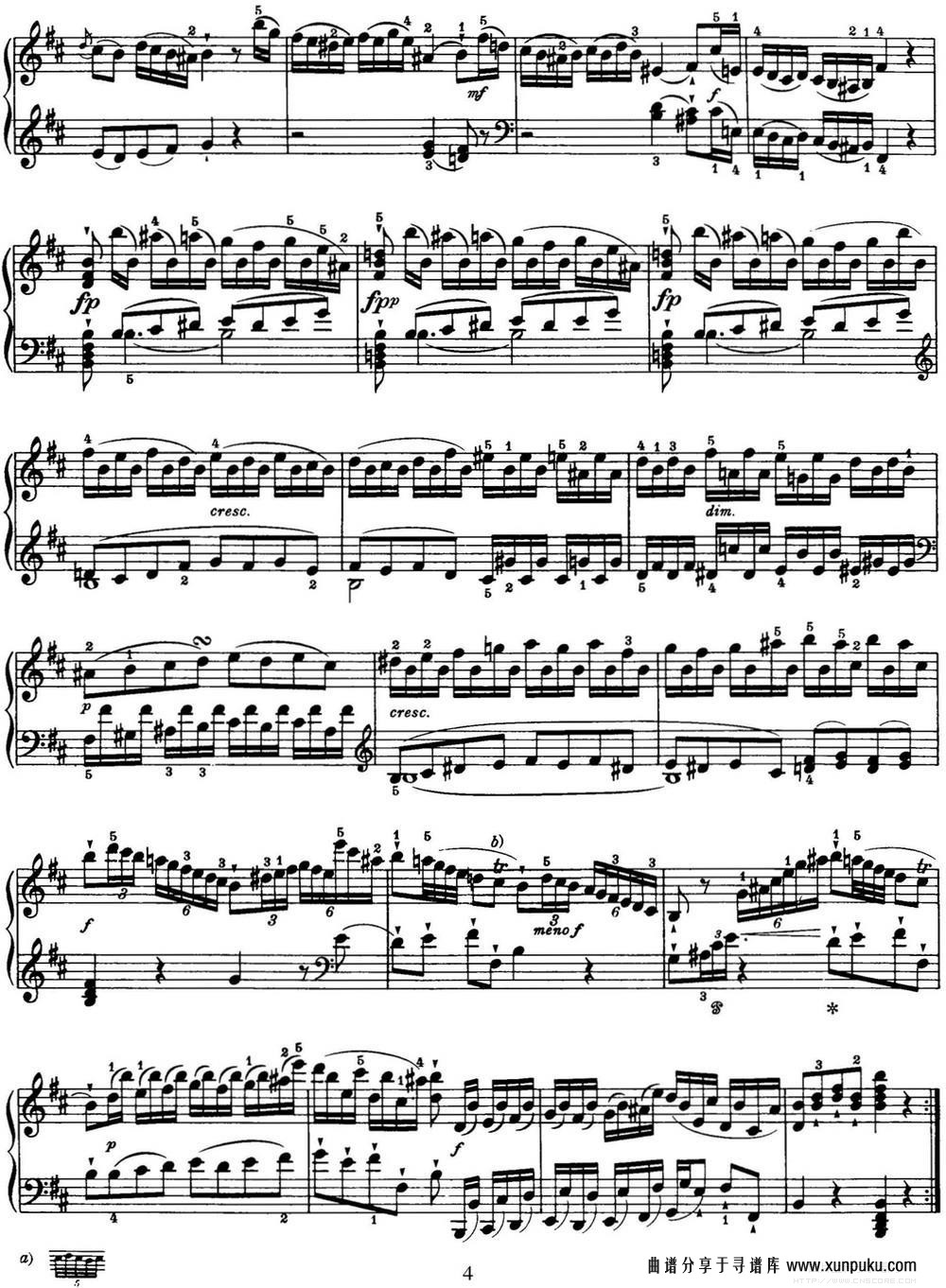 海顿 钢琴奏鸣曲 hob xvi 32 in b minor钢琴谱第4页