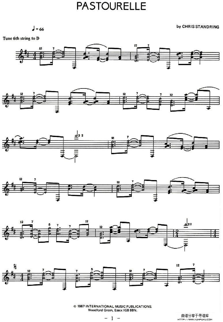 PASTOURELLE吉他谱第1页
