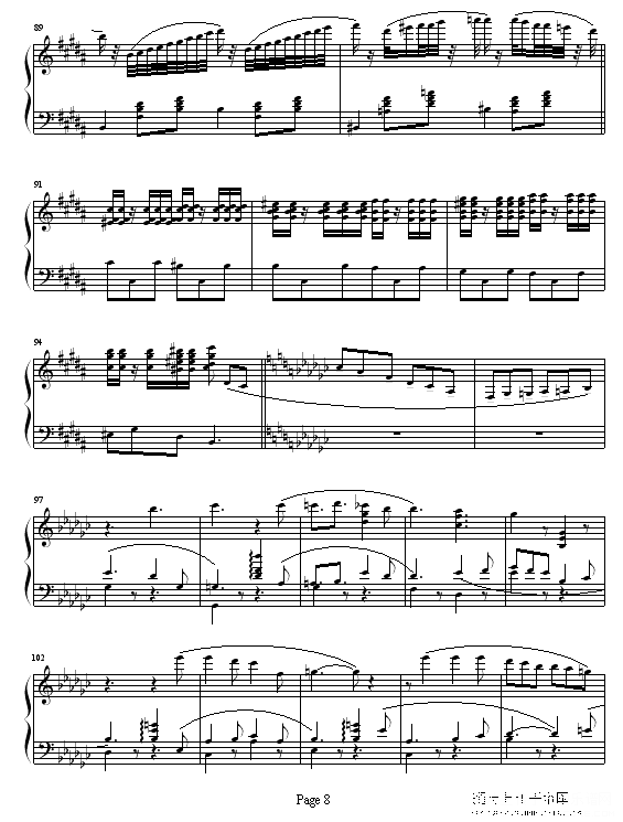 《天鹅湖组曲》之四双人舞钢琴谱(钢琴曲)钢琴谱第8页