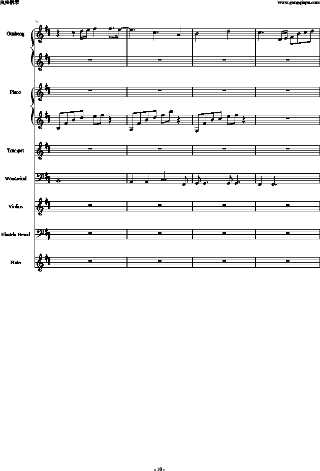 三国杀背景音乐钢琴谱第2页
